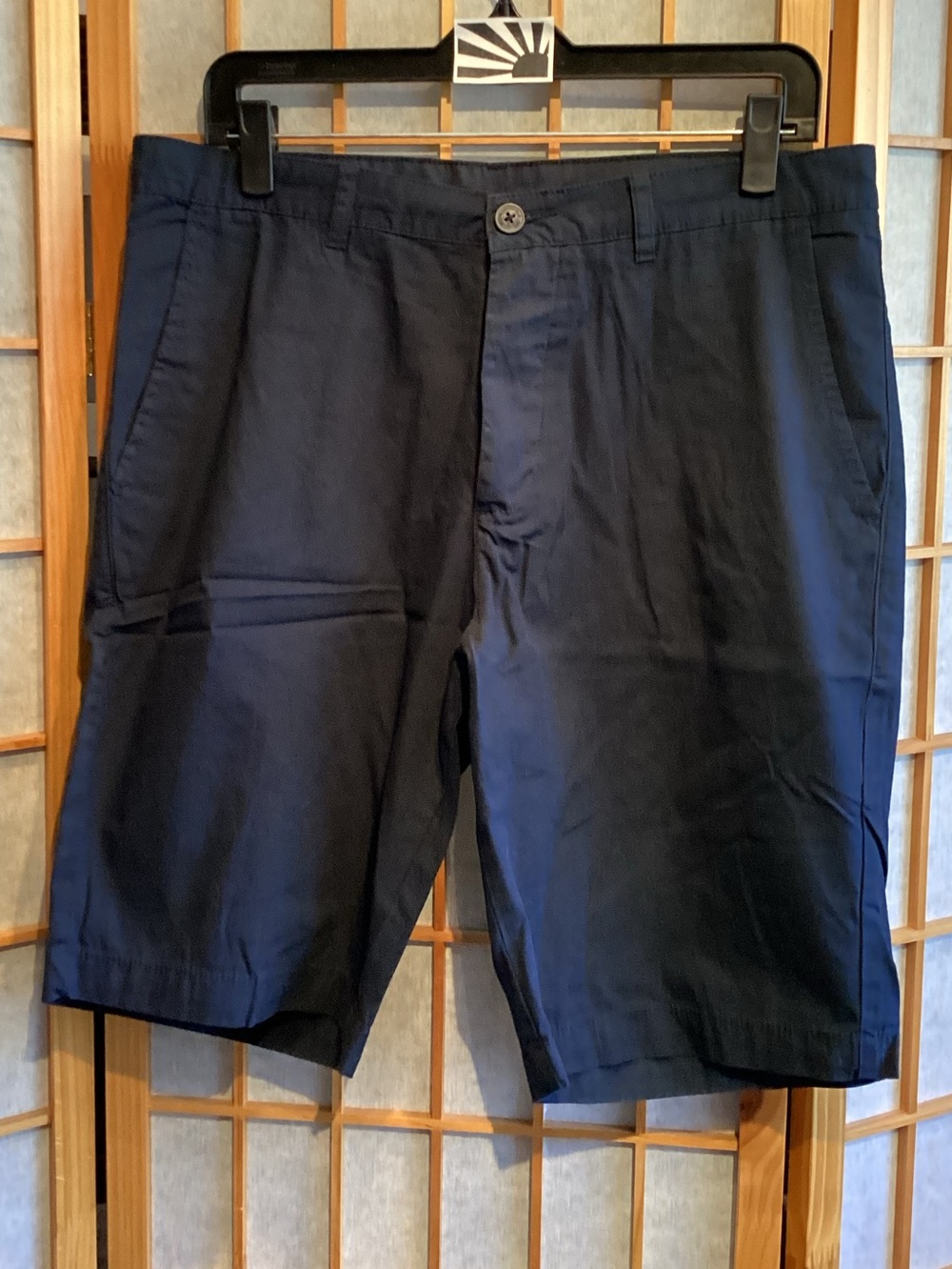 Divided By H&M Flat-Front Chino Shorts Navy Blue Men's Size Waist 32